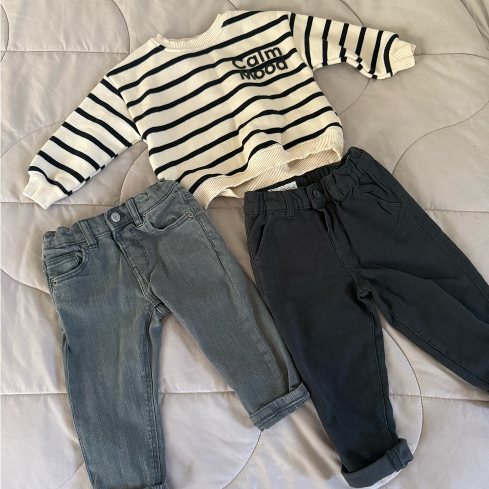 Zara crewneck and pants bundle